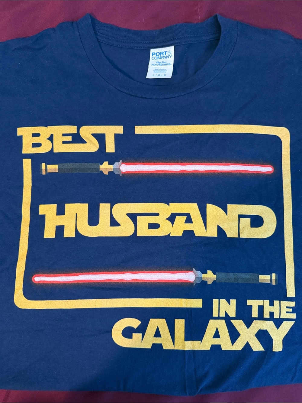 Star Wars Navy Blue "Best Husband in the Galaxy" Short Sleeve Tee